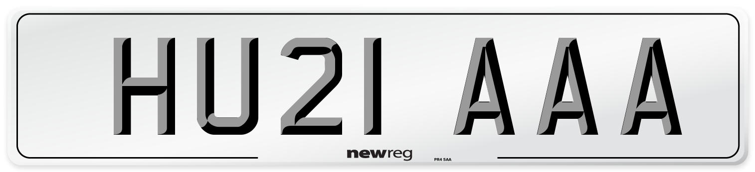 HU21 AAA Number Plate from New Reg